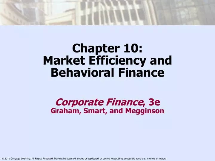 chapter 10 market efficiency and behavioral finance