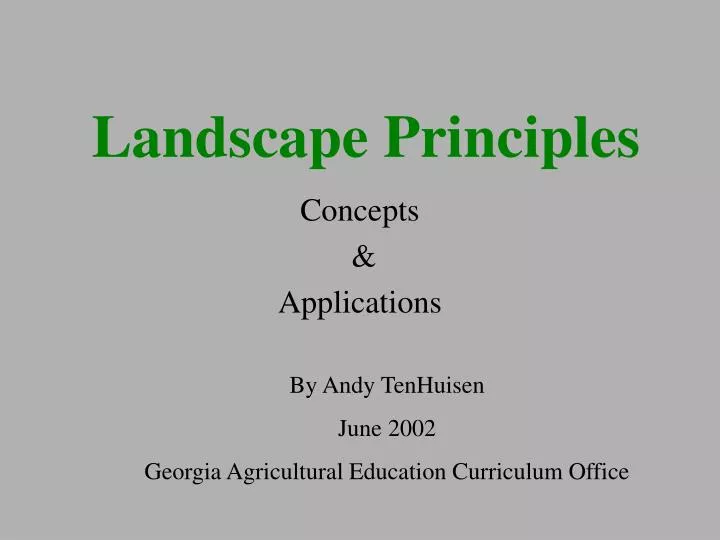 landscape principles