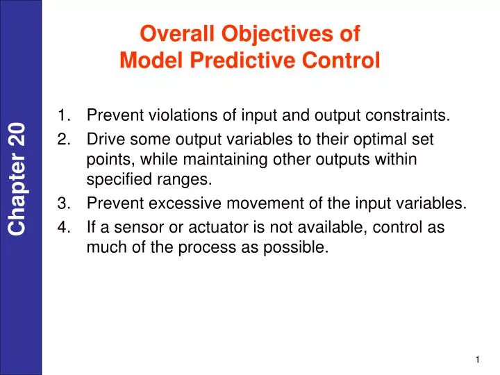 overall objectives of model predictive control