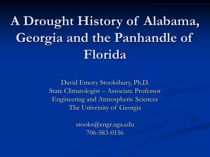 a drought history of alabama georgia and the panhandle of florida