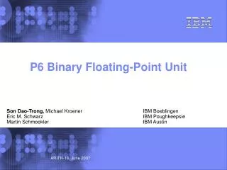 P6 Binary Floating-Point Unit