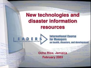 New technologies and disaster information resources