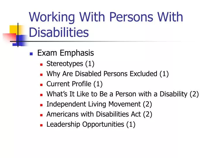 working with persons with disabilities