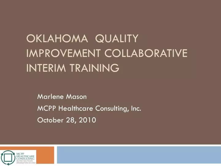 oklahoma quality improvement collaborative interim training