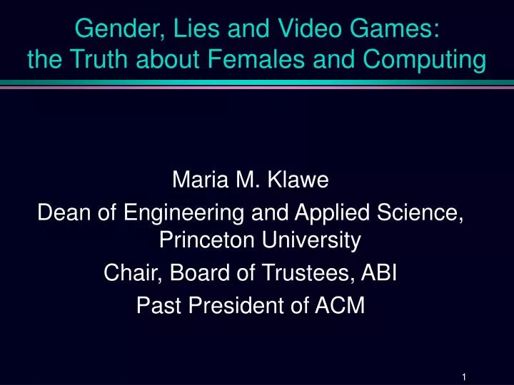gender lies and video games the truth about females and computing