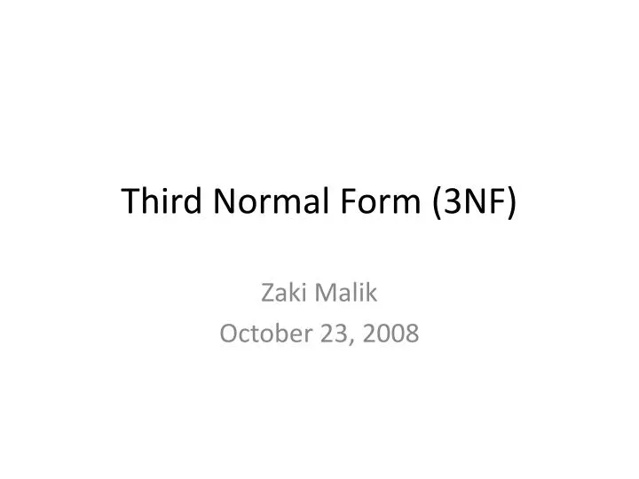 third normal form 3nf