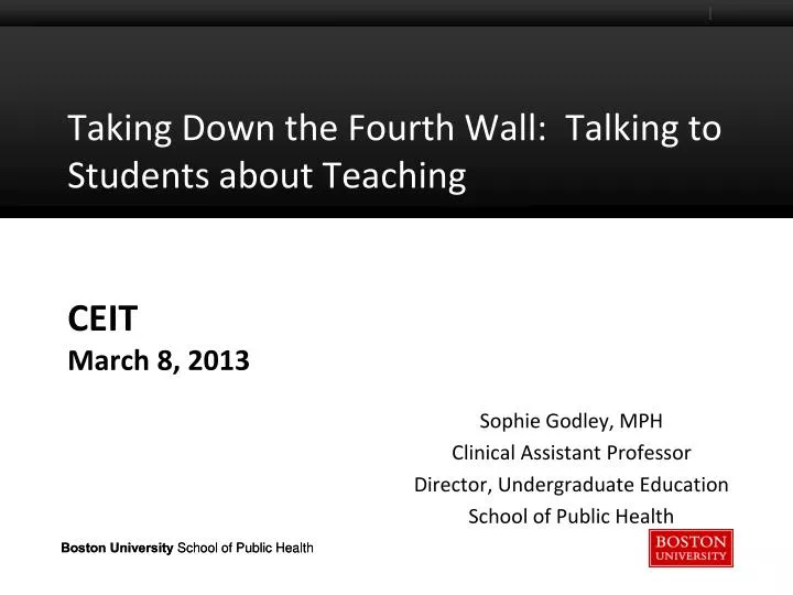 taking down the fourth wall talking to students about teaching ceit march 8 2013