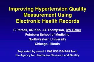 Improving Hypertension Quality Measurement Using Electronic Health Records