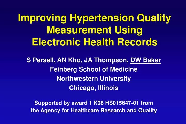 improving hypertension quality measurement using electronic health records