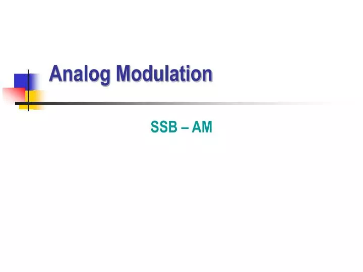 analog modulation