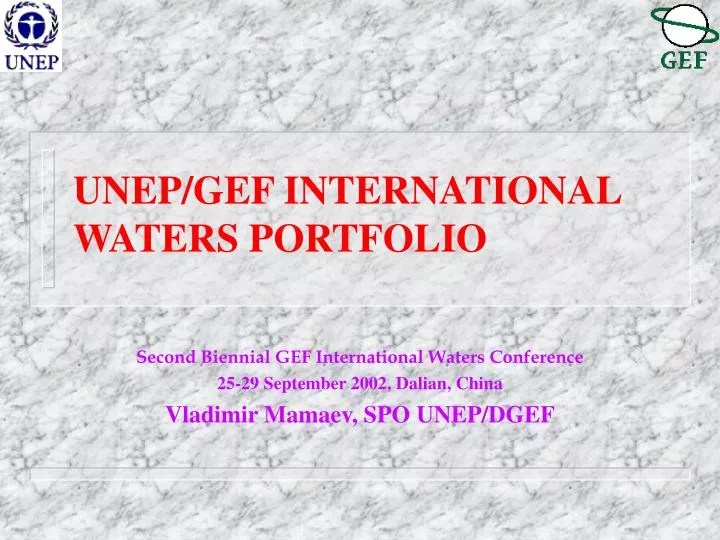 unep gef international waters portfolio