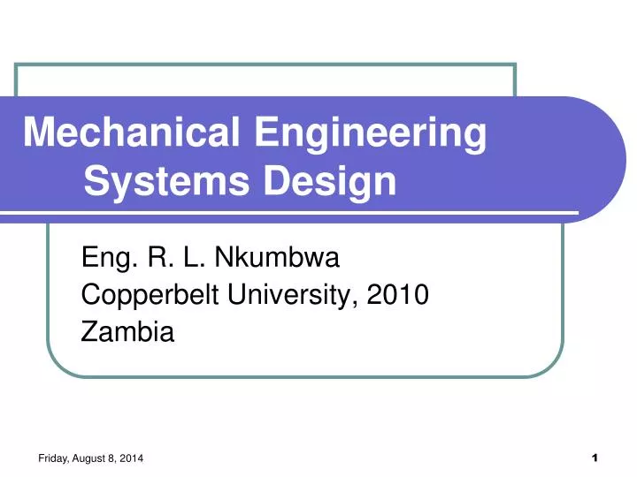 mechanical engineering systems design