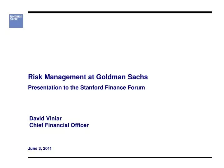 risk management at goldman sachs