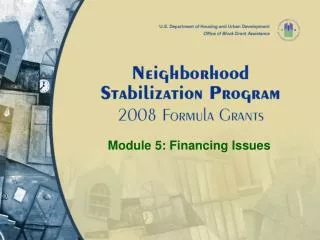 Module 5: Financing Issues