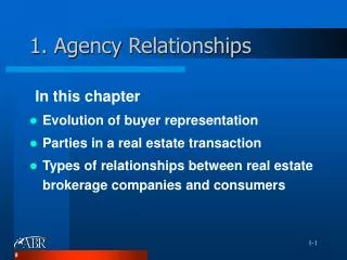 1. Agency Relationships