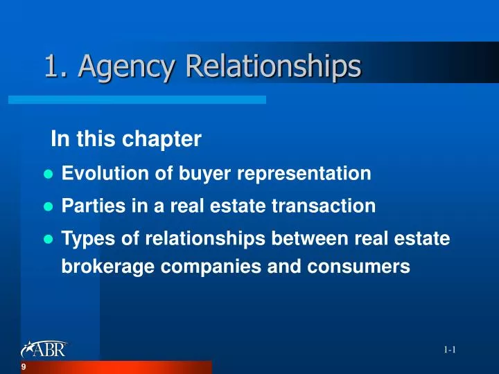 1 agency relationships