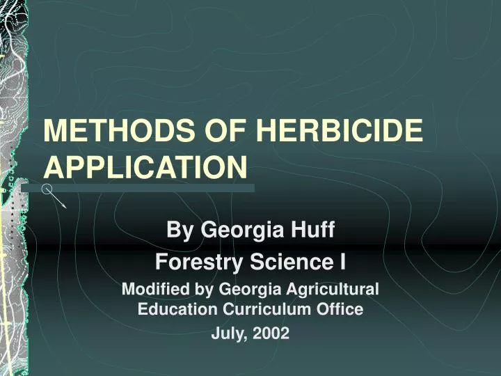 methods of herbicide application