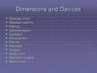 Dimensions and Devices