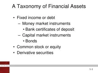 A Taxonomy of Financial Assets