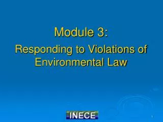 Module 3: Responding to Violations of Environmental Law