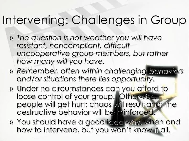 intervening challenges in group