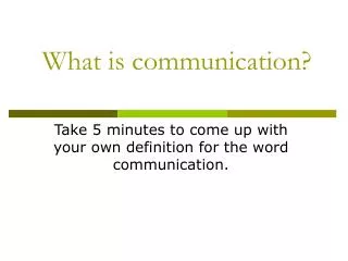 what is communication