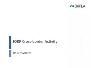 IORP Cross-border Activity