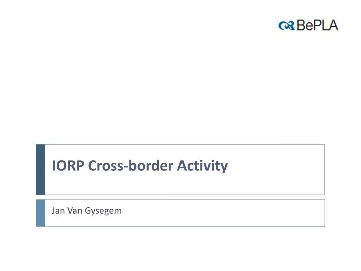 iorp cross border activity