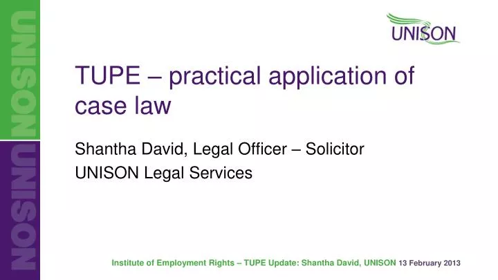 tupe practical application of case law