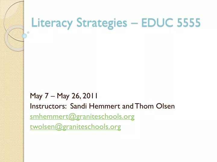 literacy strategies educ 5555
