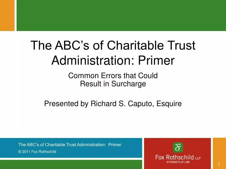 the abc s of charitable trust administration primer