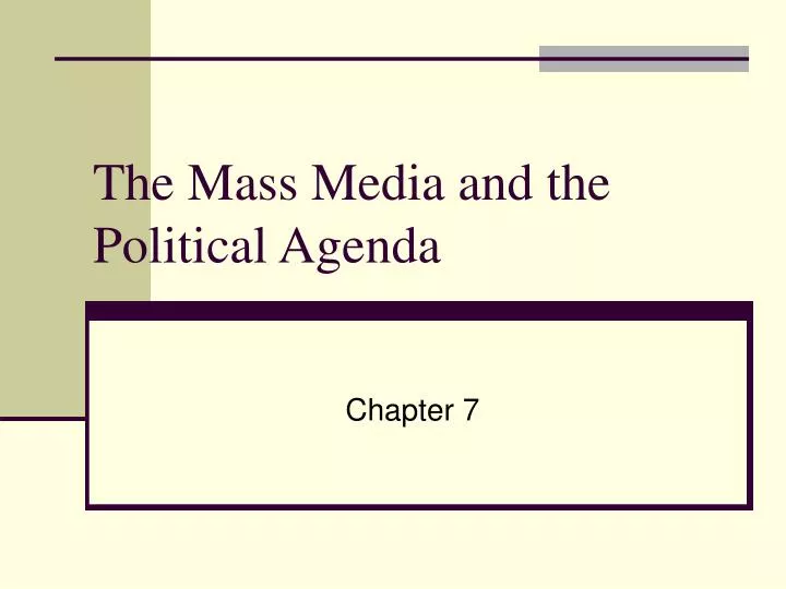 the mass media and the political agenda