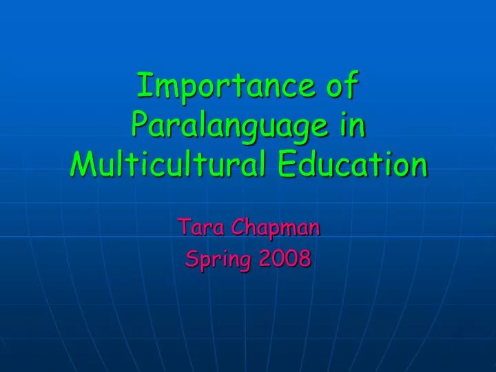 importance of paralanguage in multicultural education