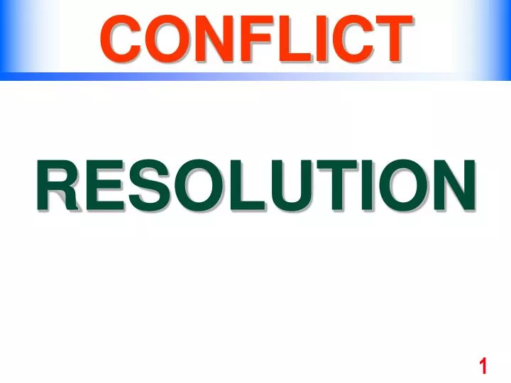 conflict resolution