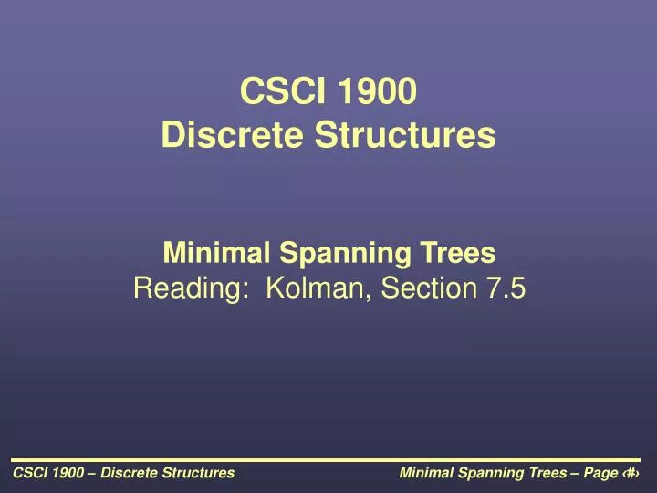 csci 1900 discrete structures