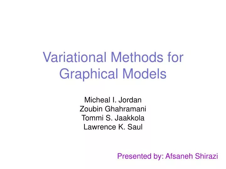 variational methods for graphical models