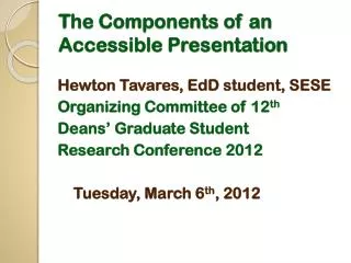 The Components of an Accessible Presentation