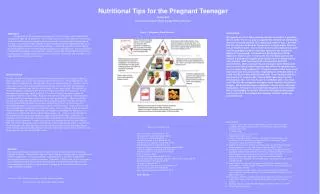 Nutritional Tips for the Pregnant Teenager Jordana Berk