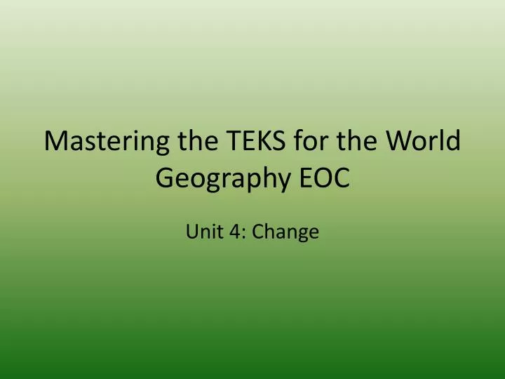 mastering the teks for the world geography eoc