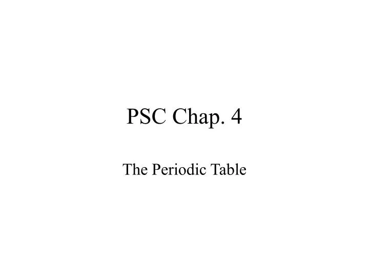 psc chap 4