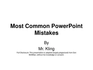 Most Common PowerPoint Mistakes