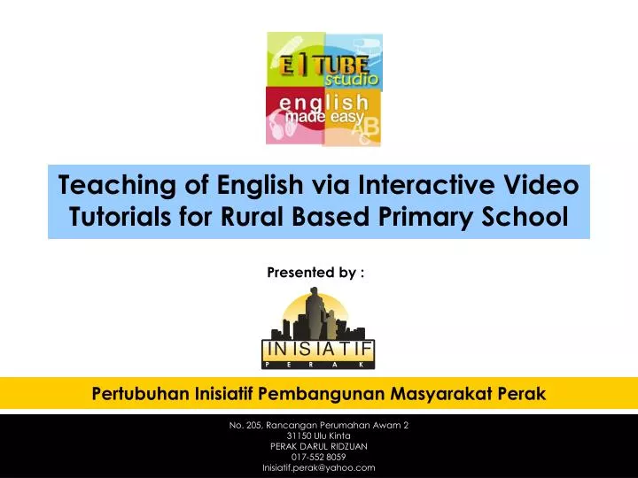 teaching of english via interactive video tutorials for rural based primary school