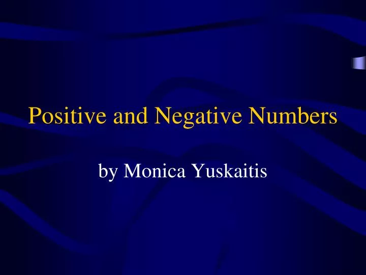 positive and negative numbers