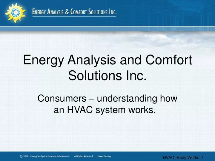 energy analysis and comfort solutions inc