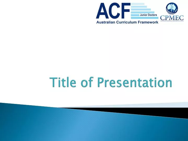 title of presentation