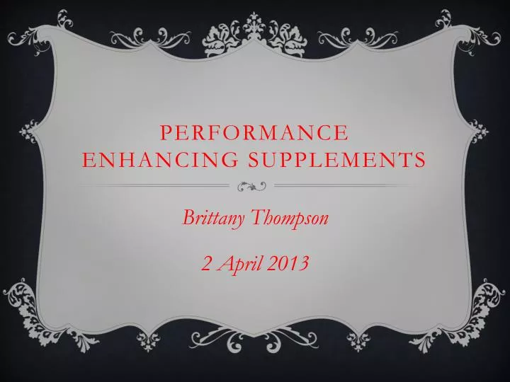 performance enhancing supplements