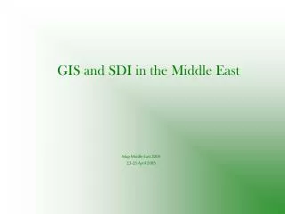 GIS and SDI in the Middle East