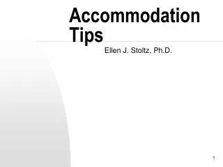 Accommodation Tips