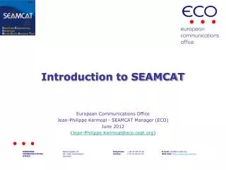 Introduction to SEAMCAT