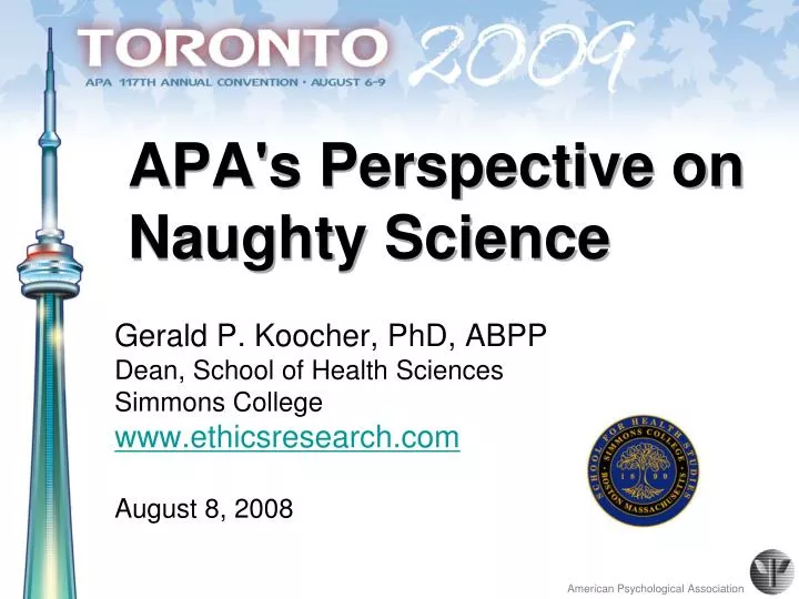 apa s perspective on naughty science